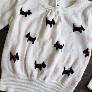Cherokee Shirts & Tops - Toddler White Scotty Dog Sweater Cherokee Shirts & Tops - Toddler White Scotty Dog Sweater